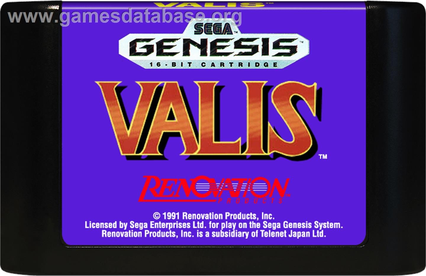 Valis - The Fantasm Soldier - Sega Genesis - Artwork - Cartridge