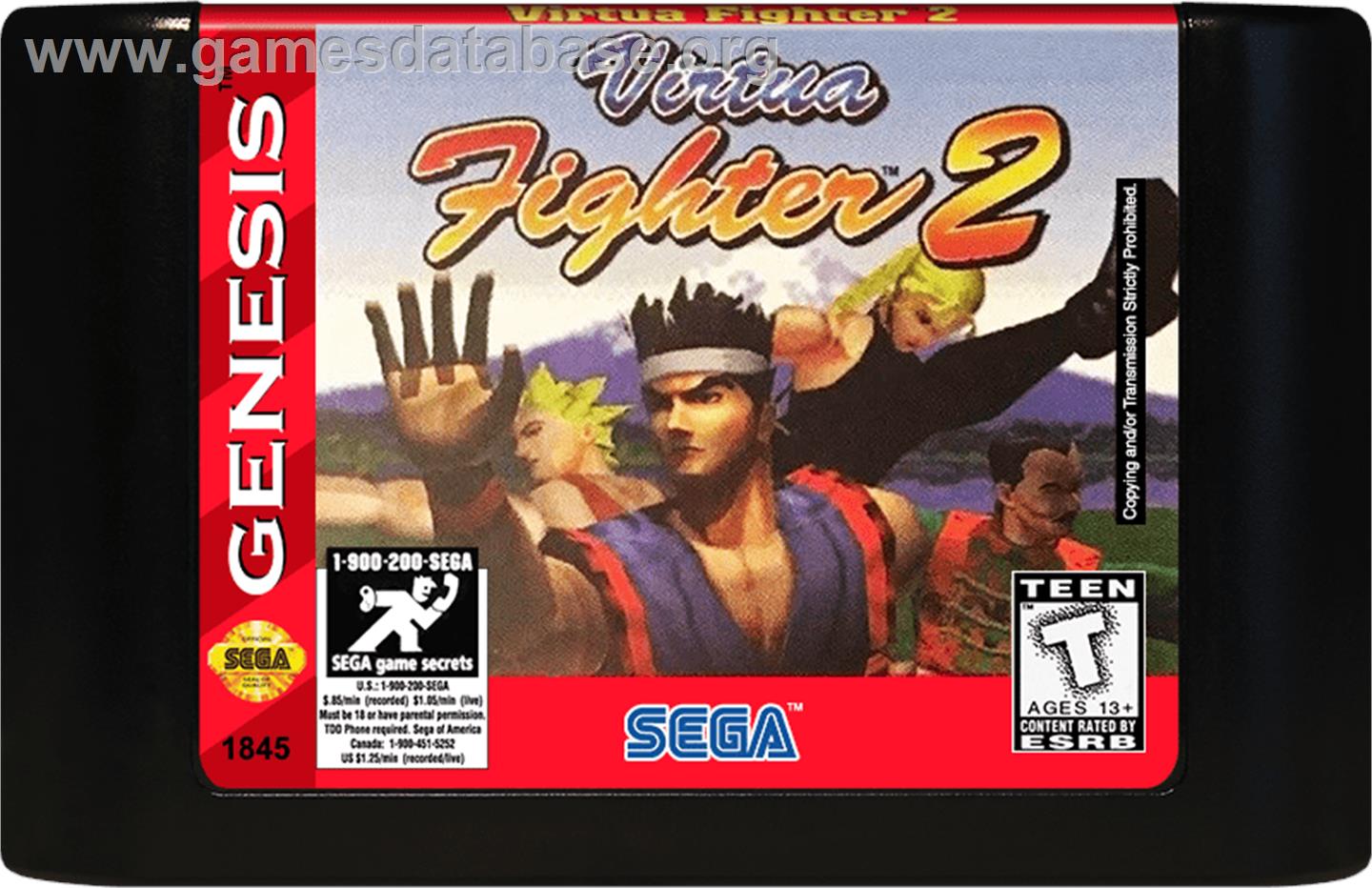 Virtua Fighter 2 - Sega Genesis - Artwork - Cartridge