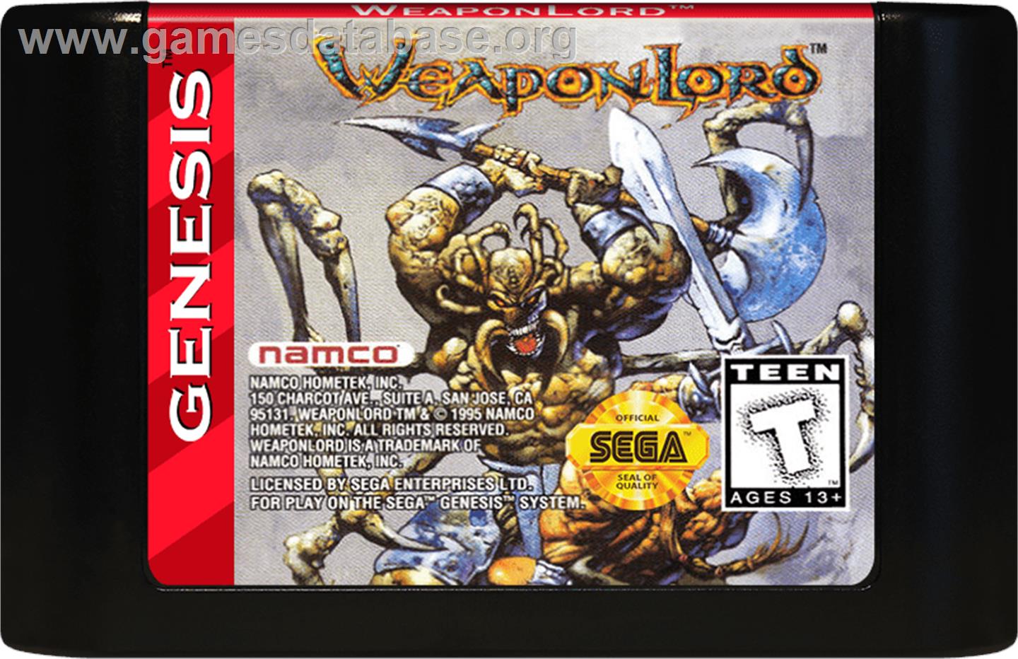 Weaponlord - Sega Genesis - Artwork - Cartridge