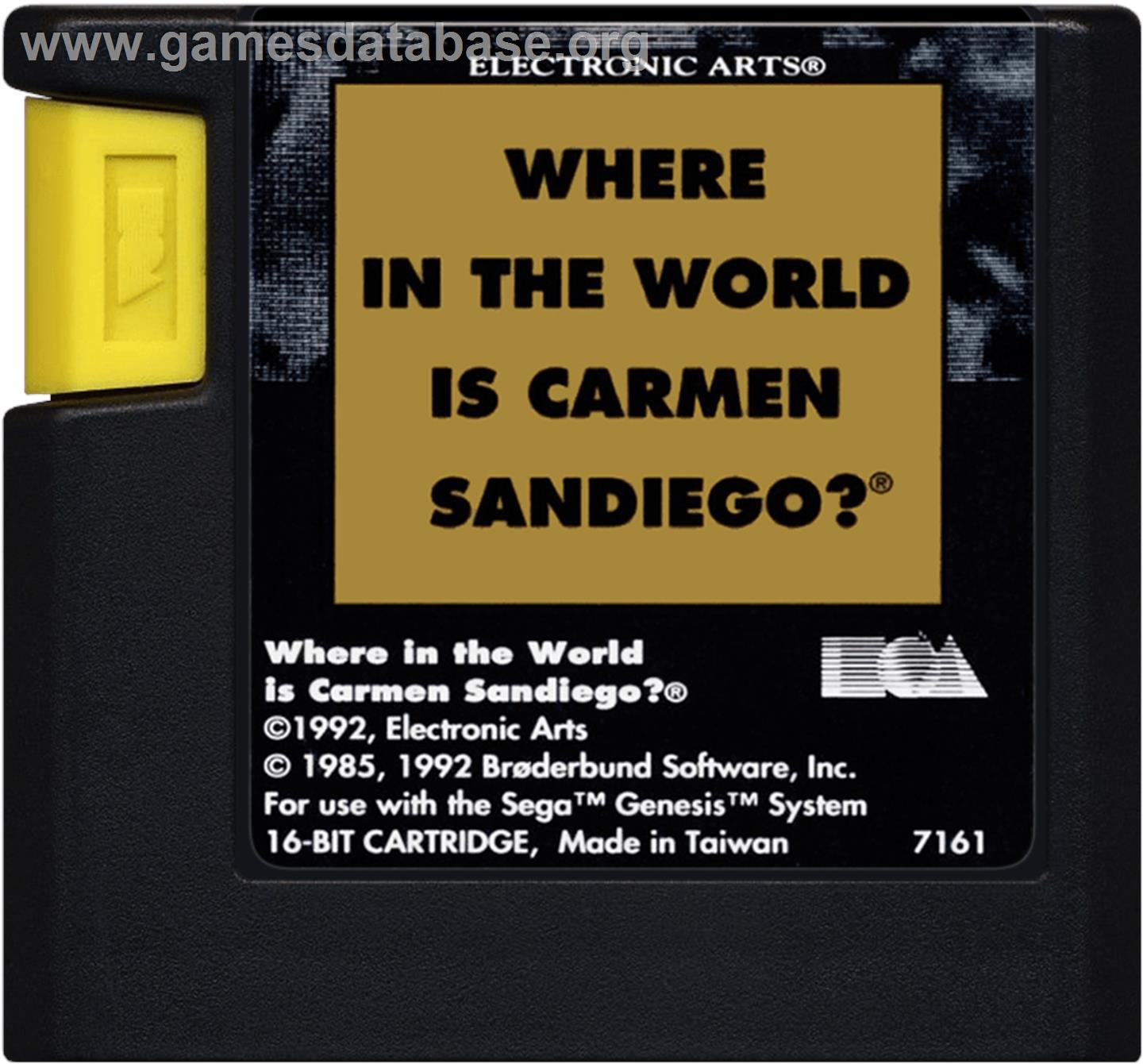 Where in the World is Carmen Sandiego? - Sega Genesis - Artwork - Cartridge