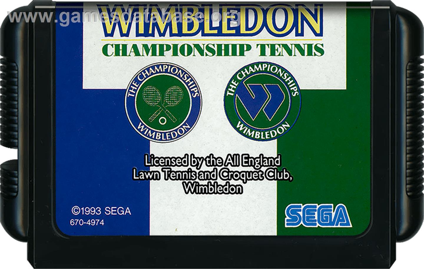 Wimbledon Championship Tennis - Sega Genesis - Artwork - Cartridge