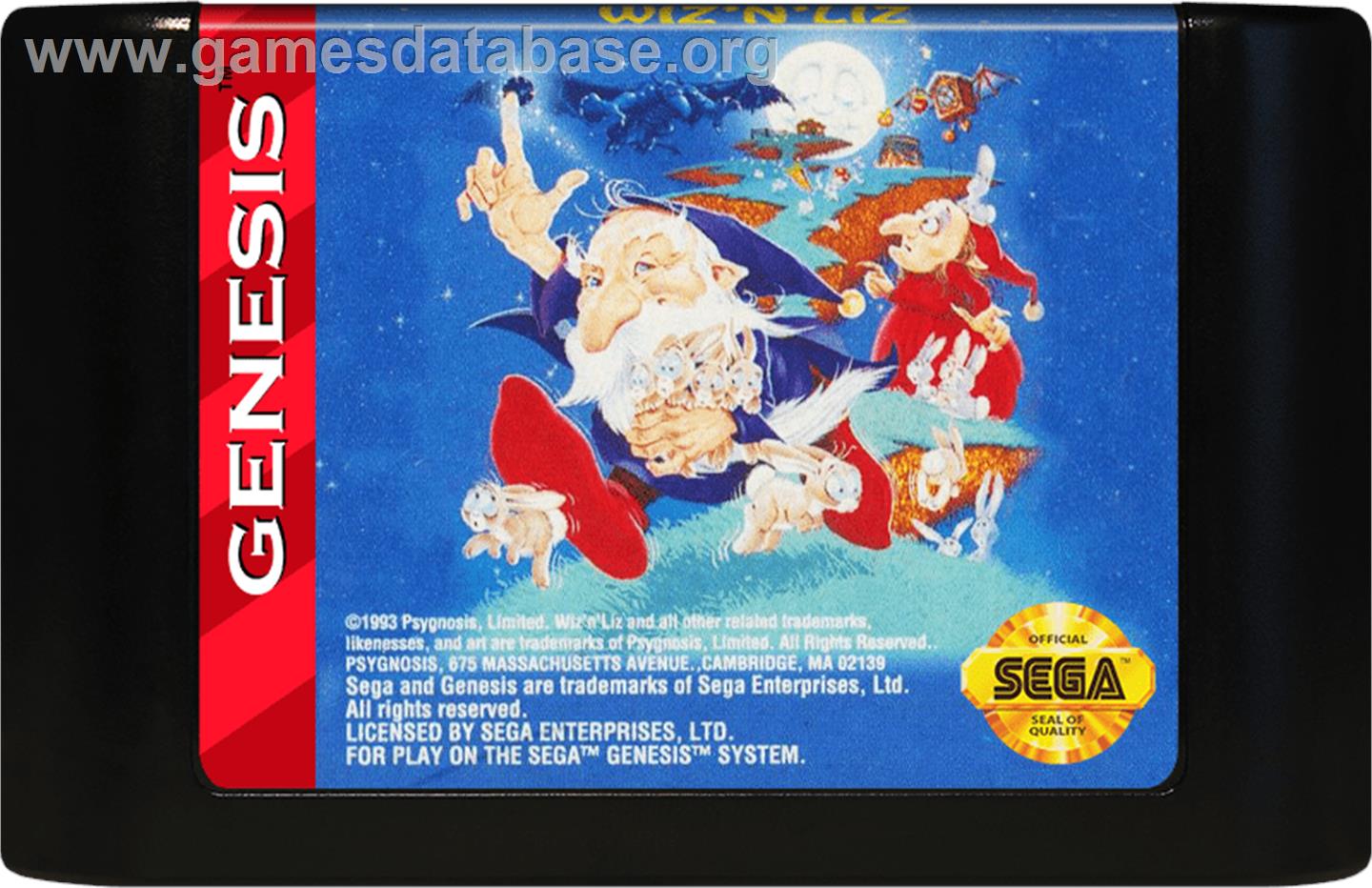 Wiz 'n' Liz: The Frantic Wabbit Wescue - Sega Genesis - Artwork - Cartridge