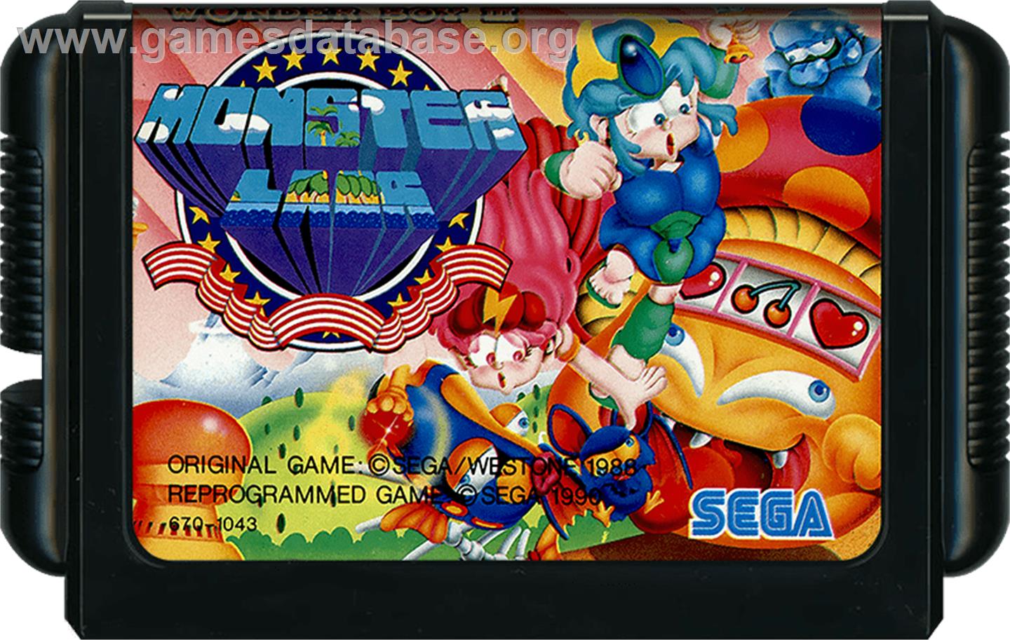 Wonder Boy 3 - Monster Lair - Sega Genesis - Artwork - Cartridge