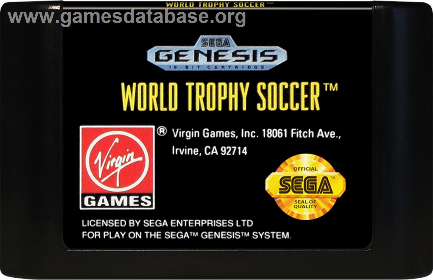 World Trophy Soccer - Sega Genesis - Artwork - Cartridge