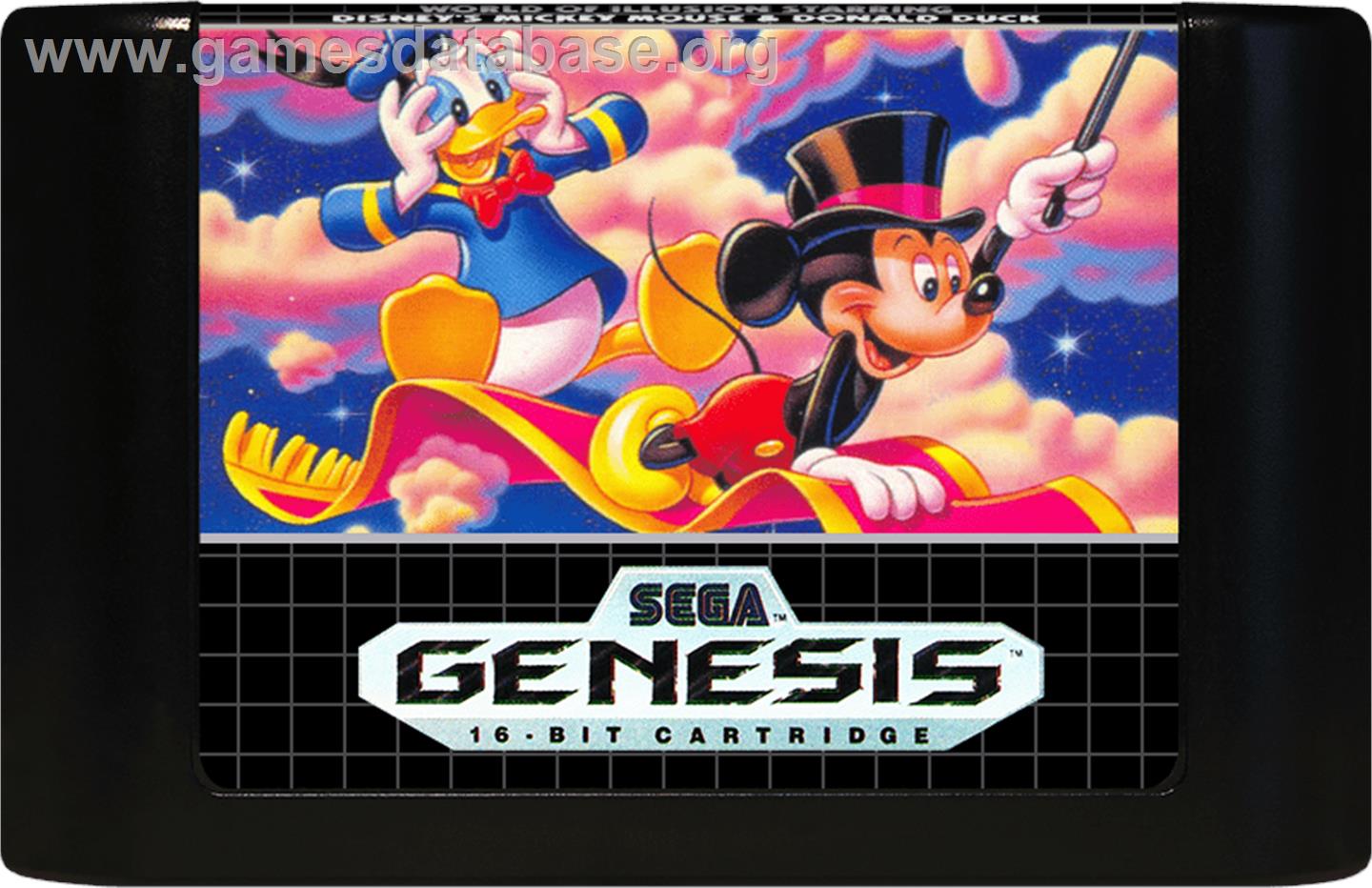 World of Illusion starring Mickey Mouse and Donald Duck - Sega Genesis - Artwork - Cartridge
