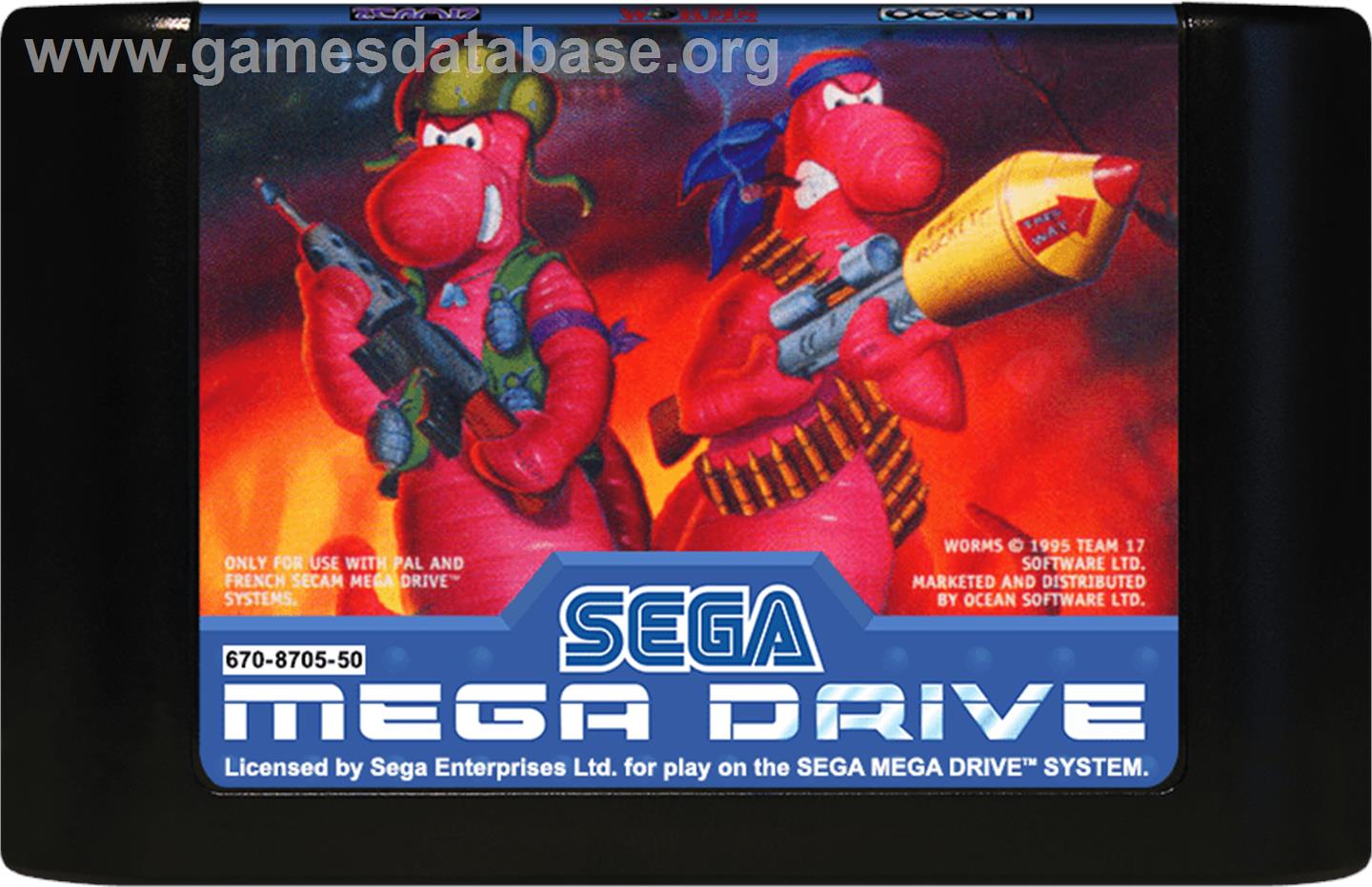 Worms - Sega Genesis - Artwork - Cartridge