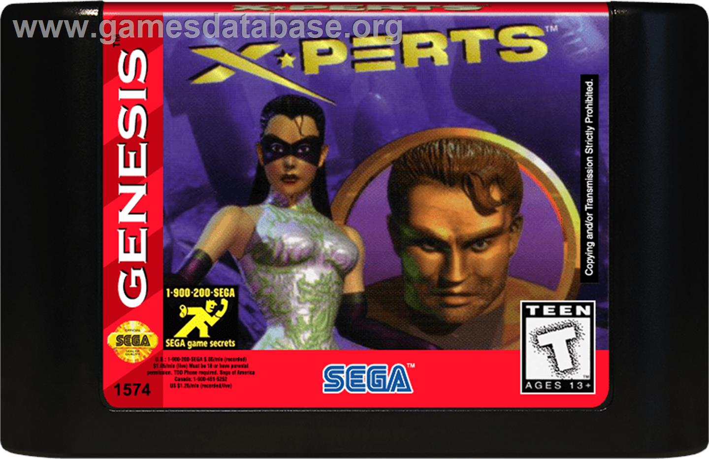 X-Perts - Sega Genesis - Artwork - Cartridge