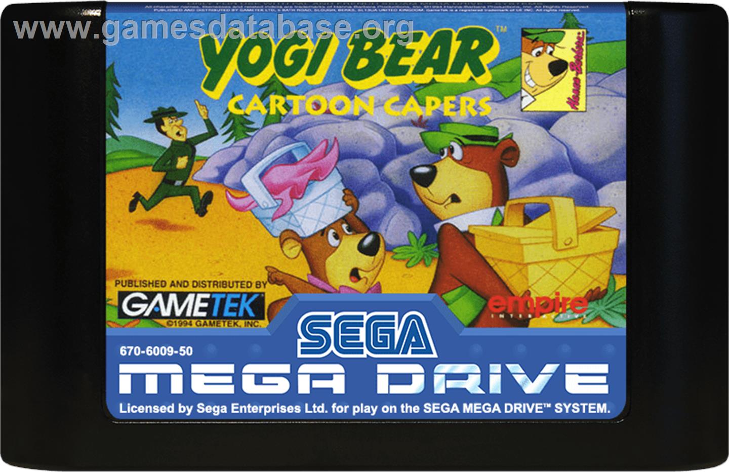 Yogi Bear - Cartoon Capers - Sega Genesis - Artwork - Cartridge