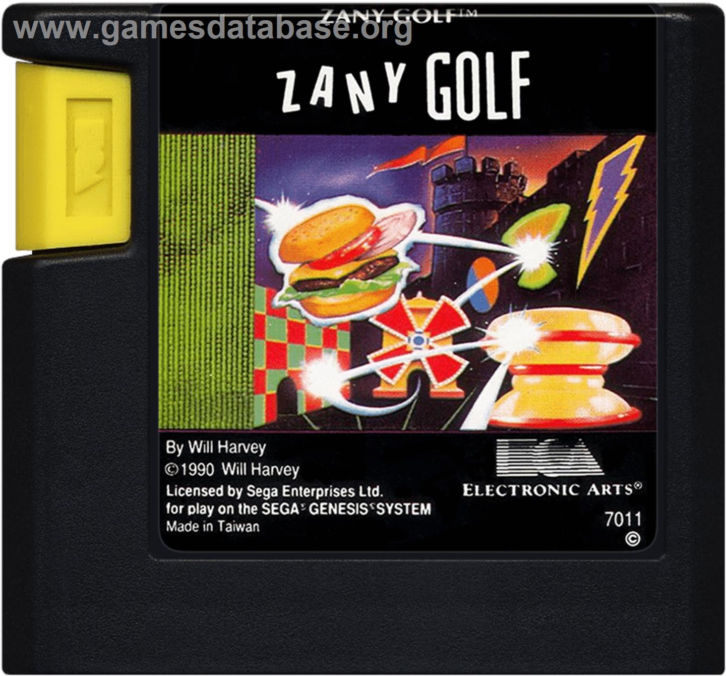 Zany Golf - Sega Genesis - Artwork - Cartridge