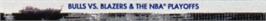 Top of cartridge artwork for Bulls vs. Blazers and the NBA Playoffs on the Sega Genesis.