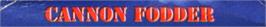 Top of cartridge artwork for Cannon Fodder on the Sega Genesis.