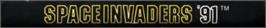 Top of cartridge artwork for Space Invaders '91 on the Sega Genesis.