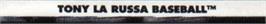 Top of cartridge artwork for Tony La Russa Baseball on the Sega Genesis.