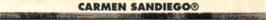 Top of cartridge artwork for Where in the World is Carmen Sandiego? on the Sega Genesis.