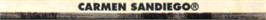 Top of cartridge artwork for Where in the World is Carmen Sandiego on the Sega Genesis.