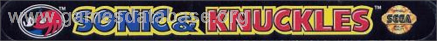 Sonic And Knuckles - Sega Genesis - Artwork - Cartridge Top