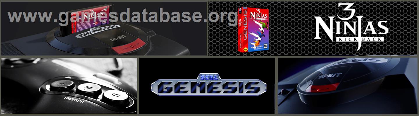 3 Ninjas Kick Back - Sega Genesis - Artwork - Marquee