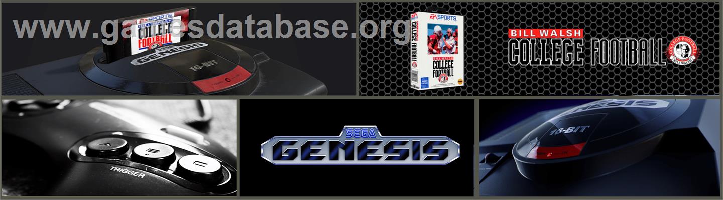 Bill Walsh College Football - Sega Genesis - Artwork - Marquee