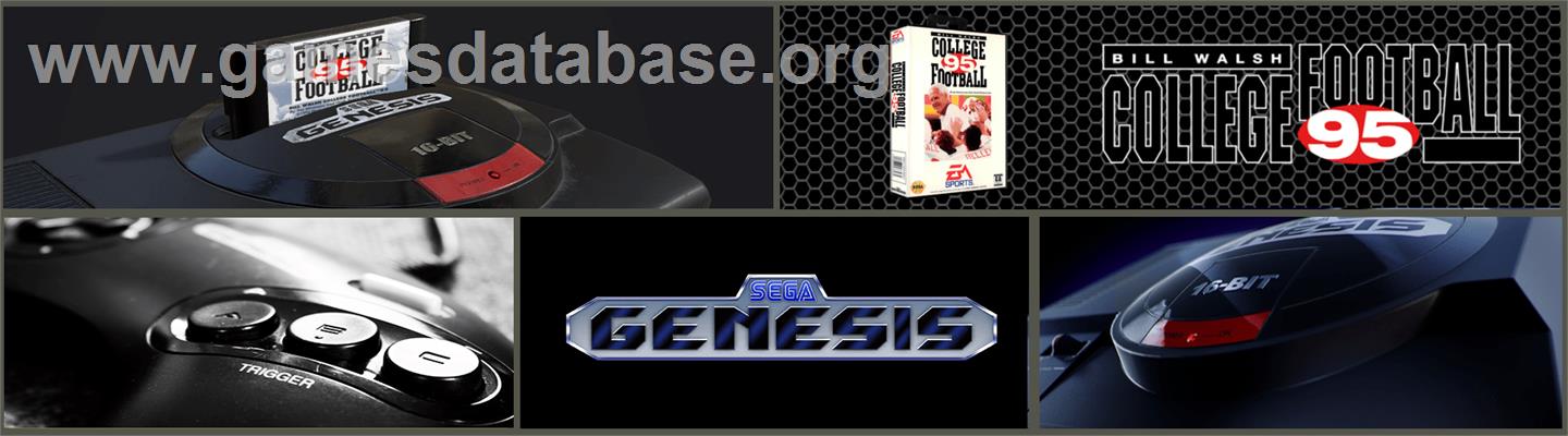 Bill Walsh College Football 95 - Sega Genesis - Artwork - Marquee
