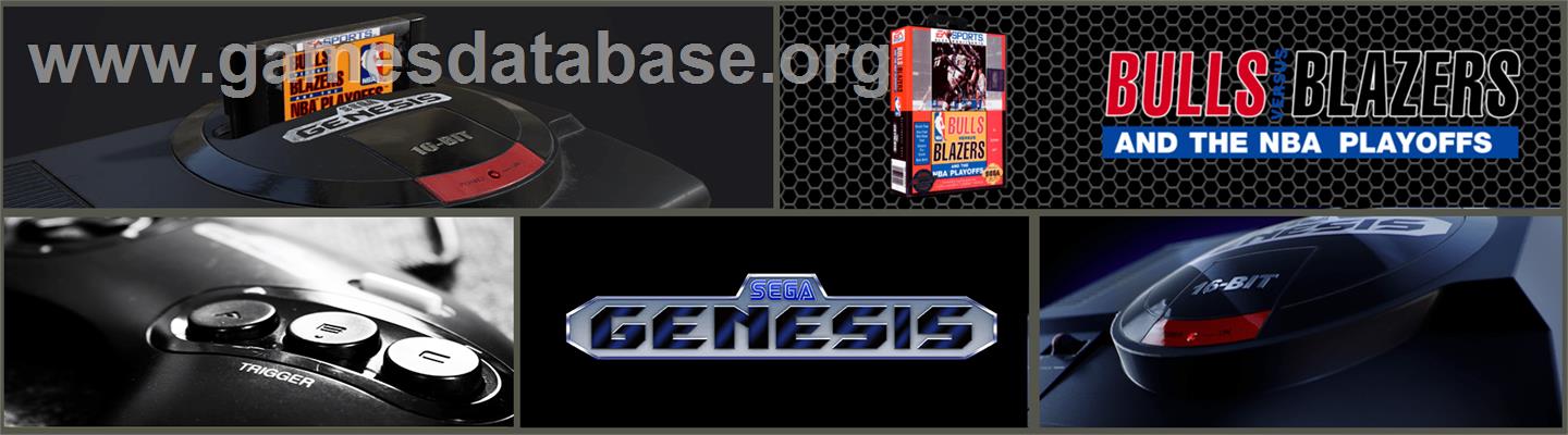 Bulls vs. Blazers and the NBA Playoffs - Sega Genesis - Artwork - Marquee