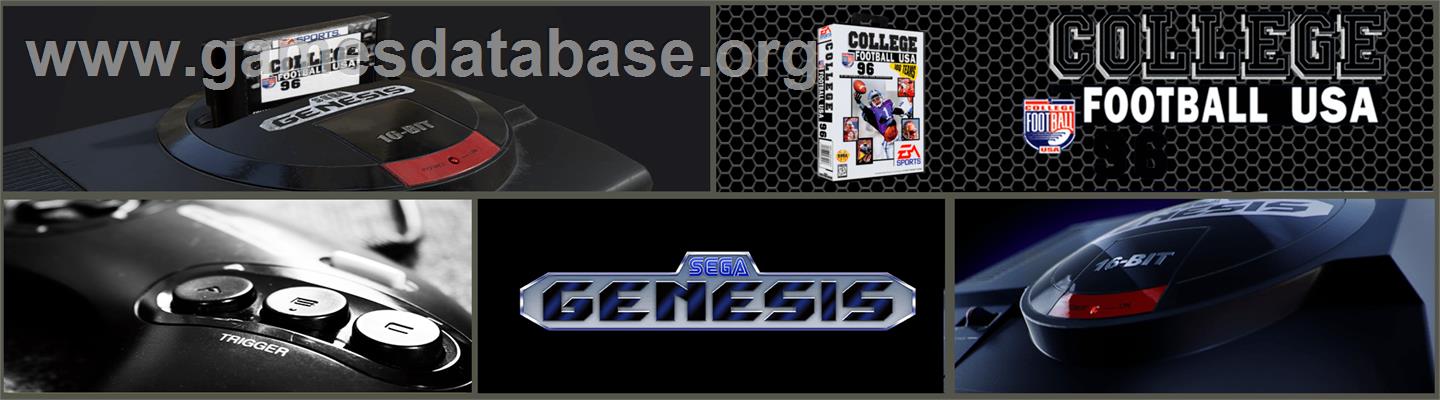 College Football USA 96 - Sega Genesis - Artwork - Marquee