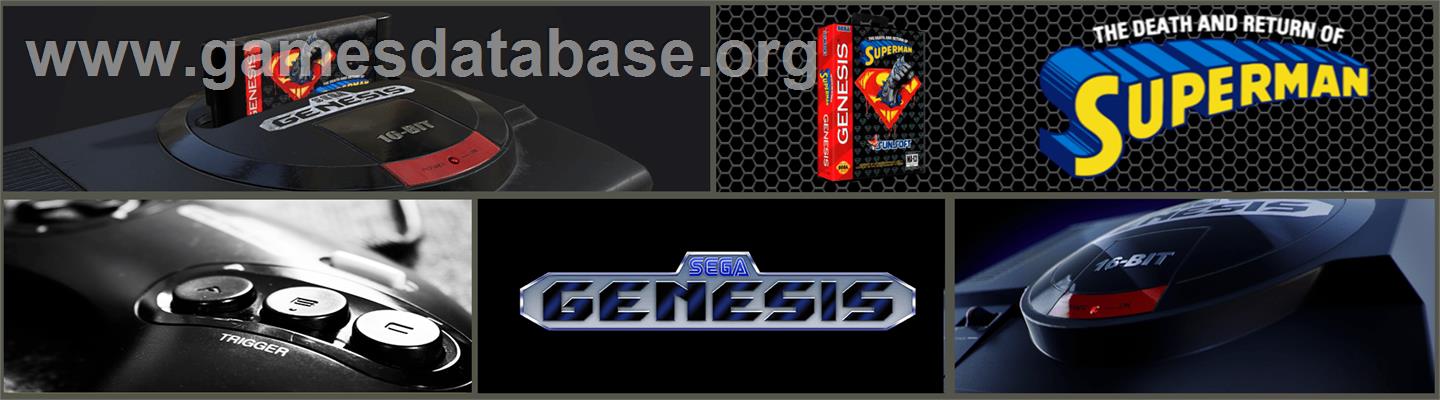 Death and Return of Superman, The - Sega Genesis - Artwork - Marquee