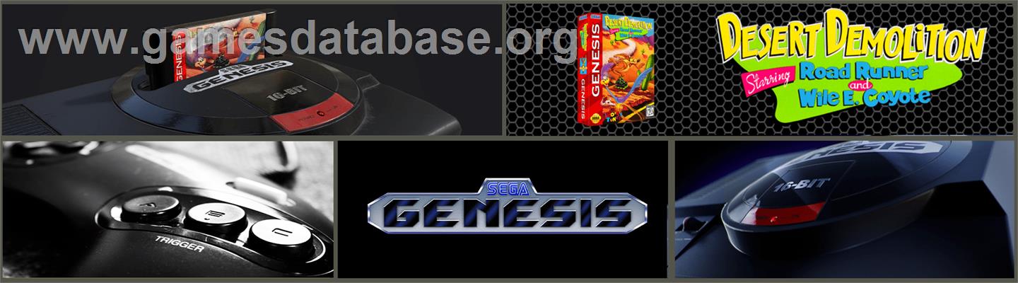 Desert Demolition Starring Road Runner and  Wile E. Coyote - Sega Genesis - Artwork - Marquee