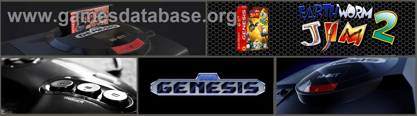 Earthworm Jim 2 - Sega Genesis - Artwork - Marquee