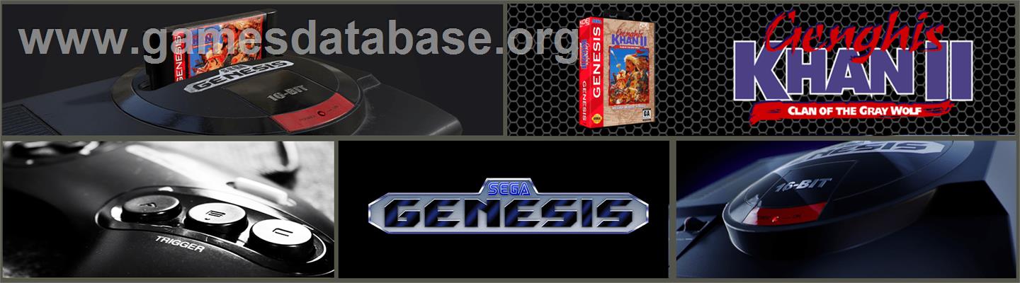 Genghis Khan 2: Clan of the Grey Wolf - Sega Genesis - Artwork - Marquee