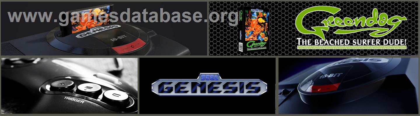 Greendog: The Beached Surfer Dude - Sega Genesis - Artwork - Marquee