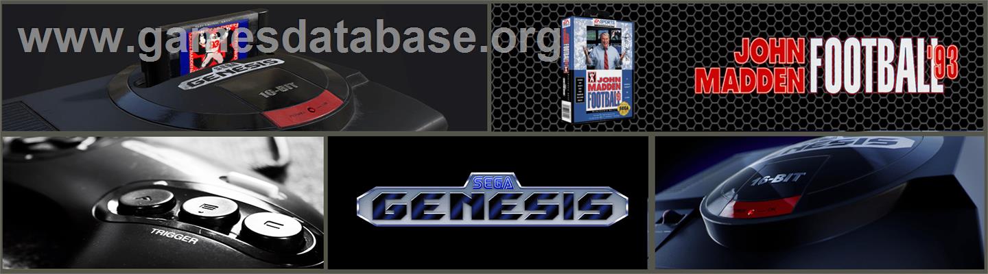 John Madden Football '93 - Sega Genesis - Artwork - Marquee