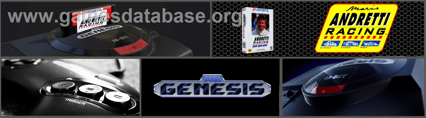 Mario Andretti Racing - Sega Genesis - Artwork - Marquee