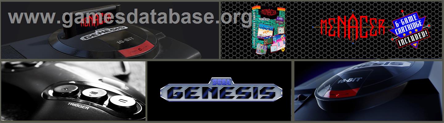 Menacer 6-Game Cartridge - Sega Genesis - Artwork - Marquee