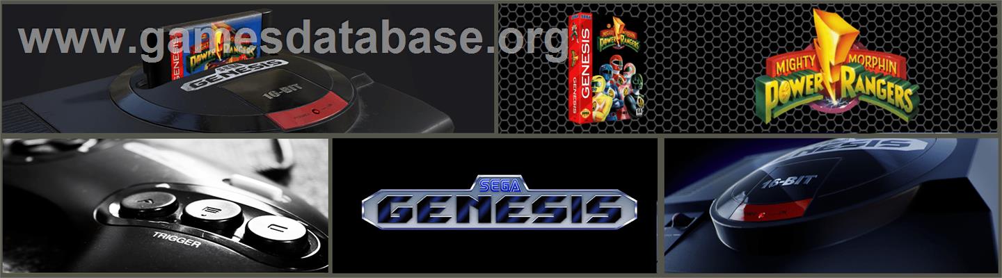 Mighty Morphin Power Rangers - Sega Genesis - Artwork - Marquee