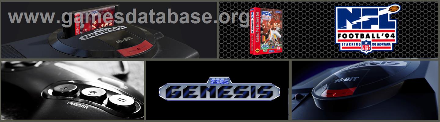 NFL Football '94 Starring Joe Montana - Sega Genesis - Artwork - Marquee