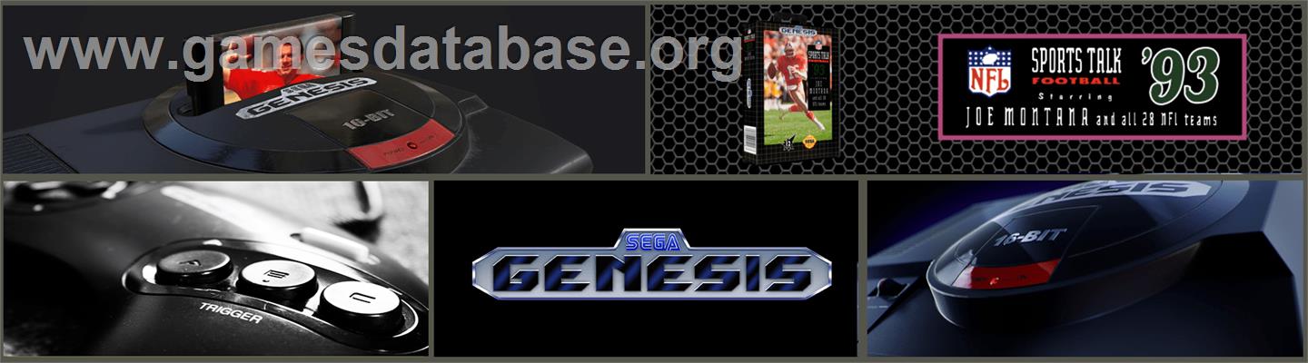 NFL Sports Talk Football '93 Starring Joe Montana - Sega Genesis - Artwork - Marquee