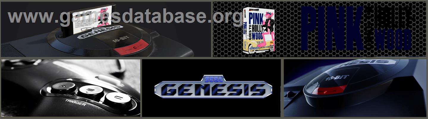 Pink Goes to Hollywood - Sega Genesis - Artwork - Marquee