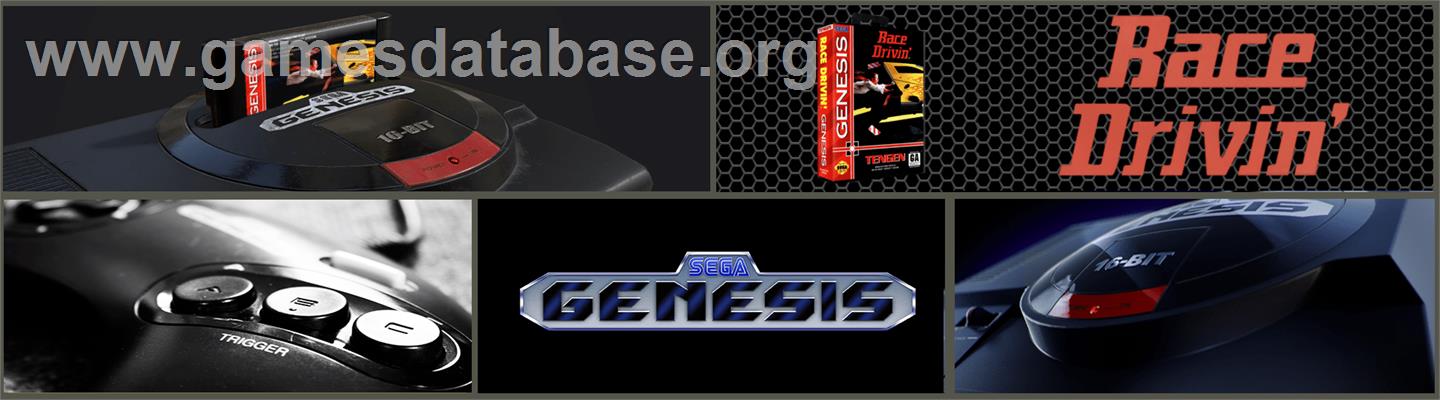 Race Drivin' - Sega Genesis - Artwork - Marquee