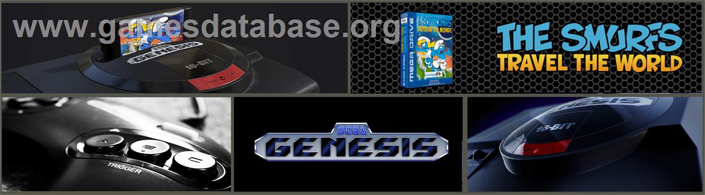 Smurfs Travel the World, The - Sega Genesis - Artwork - Marquee