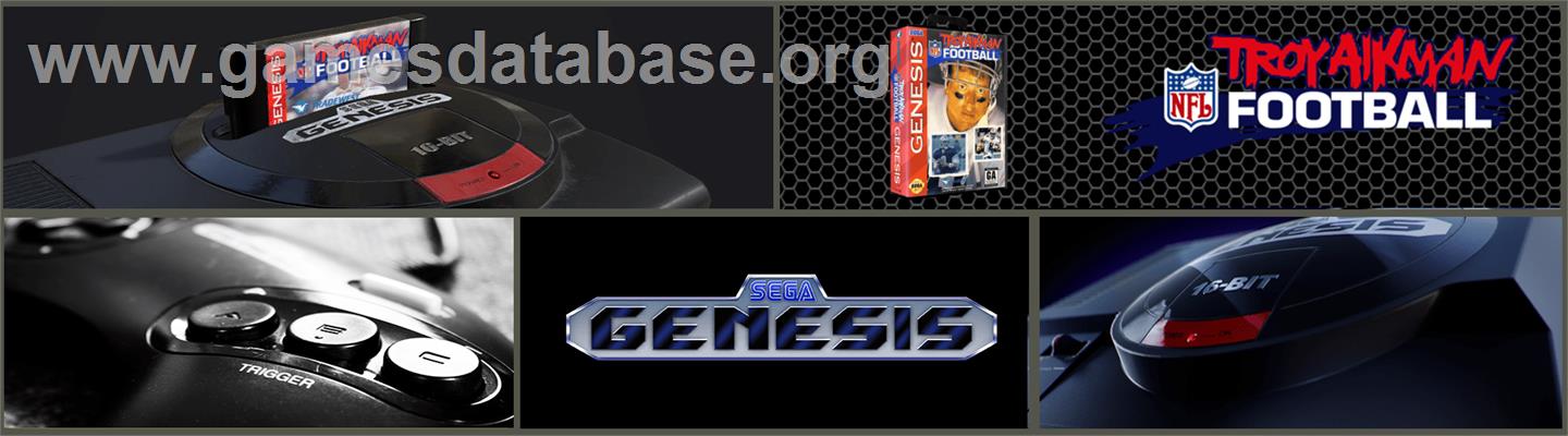 Troy Aikman NFL Football - Sega Genesis - Artwork - Marquee