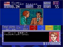 In game image of Aerobiz Supersonic on the Sega Genesis.