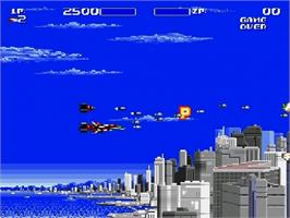In game image of Air Buster on the Sega Genesis.