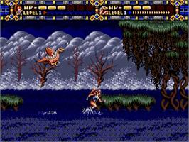 In game image of Alisia Dragoon on the Sega Genesis.
