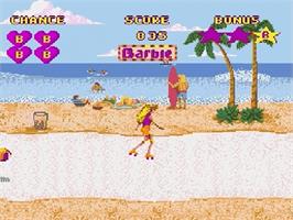 In game image of Barbie Super Model on the Sega Genesis.