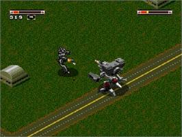 In game image of Battletech - A Game Of Armored Combat on the Sega Genesis.