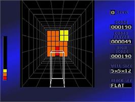 In game image of Blockout on the Sega Genesis.