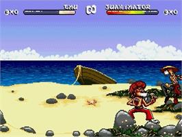 In game image of Brutal: Paws of Fury on the Sega Genesis.