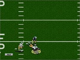 In game image of College Football's National Championship 2 on the Sega Genesis.