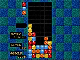 In game image of Columns on the Sega Genesis.