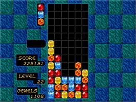 In game image of Columns on the Sega Genesis.
